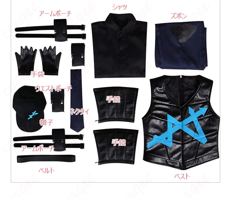 セット内容の表示図 - Limbus Company ホンル コスプレ衣装のセット内容を紹介。