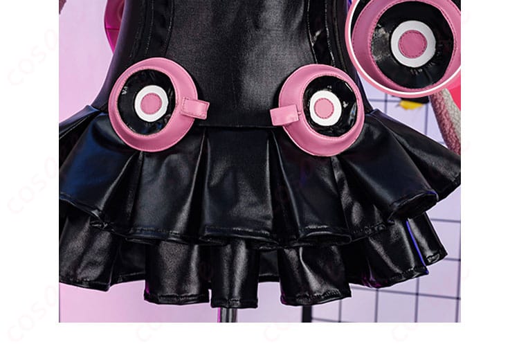 鉄拳7 ラッキークロエ コスプレ衣装 スカート装飾ディテール、フリルとリボンが特徴的なデザイン。