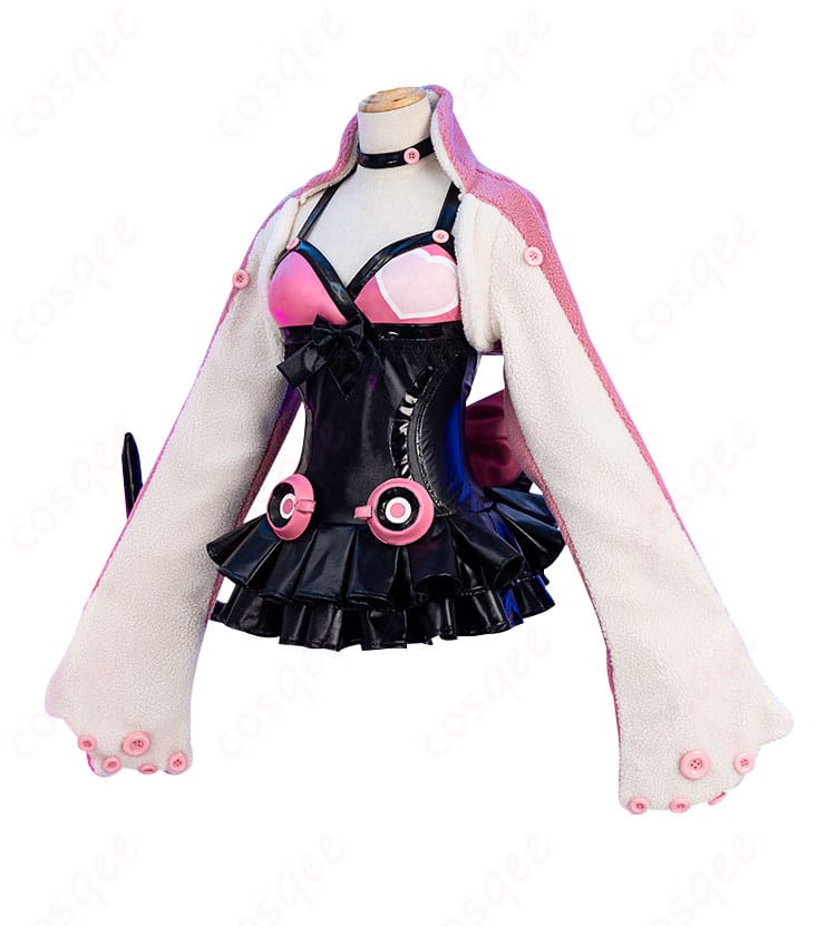 鉄拳7 ラッキークロエ コスプレ衣装 側面画像、衣装のラインとディテールがしっかりと見える角度。