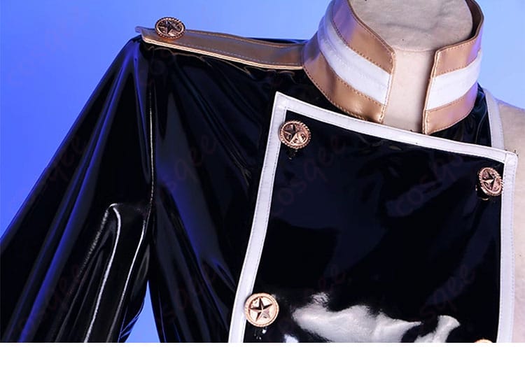 服装の襟元詳細画像 - コスプレ衣装の襟元の刺繍と装飾の詳細、キャラクターの特徴を忠実に再現。