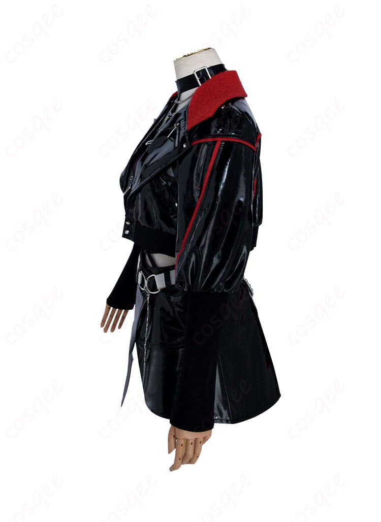 プロジェクトセカイ 白石杏 コスプレ衣装 左側のディテール、スカートとベルトの装飾