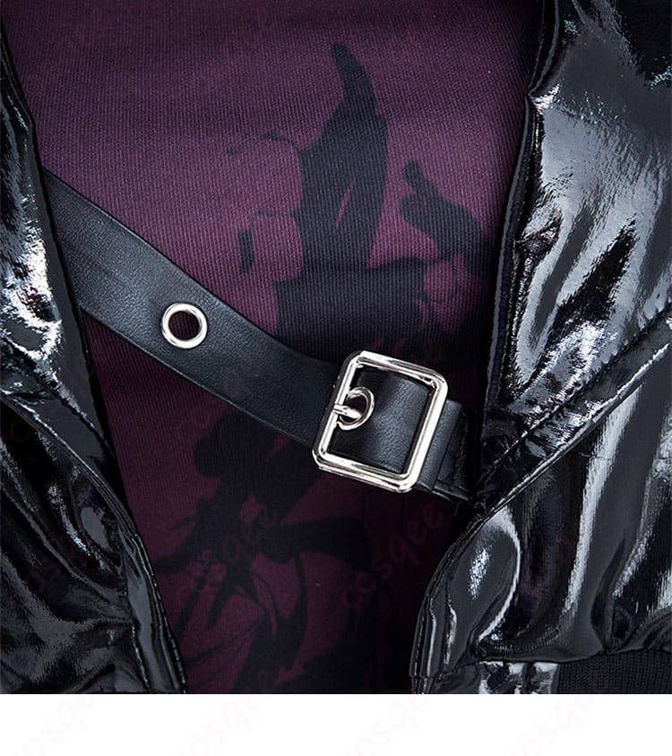 プロジェクトセカイ 白石杏 コスプレ衣装 外套の門襟とベルト装飾のディテール