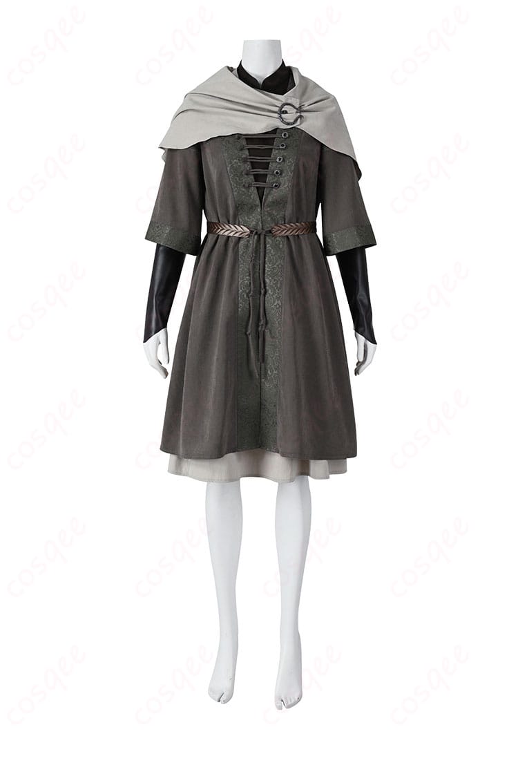 エルデンリング メリナ コスプレ衣装 衣裙前面詳細 - 衣裙前面の装飾が精密に再現されたデザイン