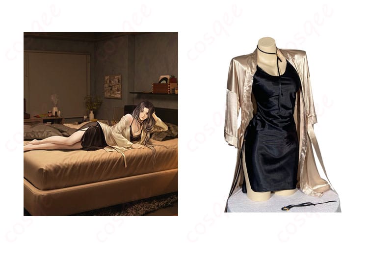 無期迷途 エンジェル コスプレ衣装の正面とキャラクターとのコラボ画像。忠実再現されたパジャマスタイル。コスプレ通販で手に入れよう。