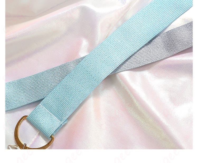 衣装に施された装飾系帯の細かいディテール。豪華な装飾が際立っています。