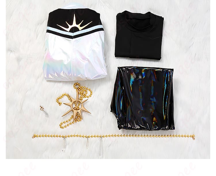 あんスタ9周年記念衣装のセット内容が紹介された画像。コート、タンクトップ、ズボンなどが確認できます。