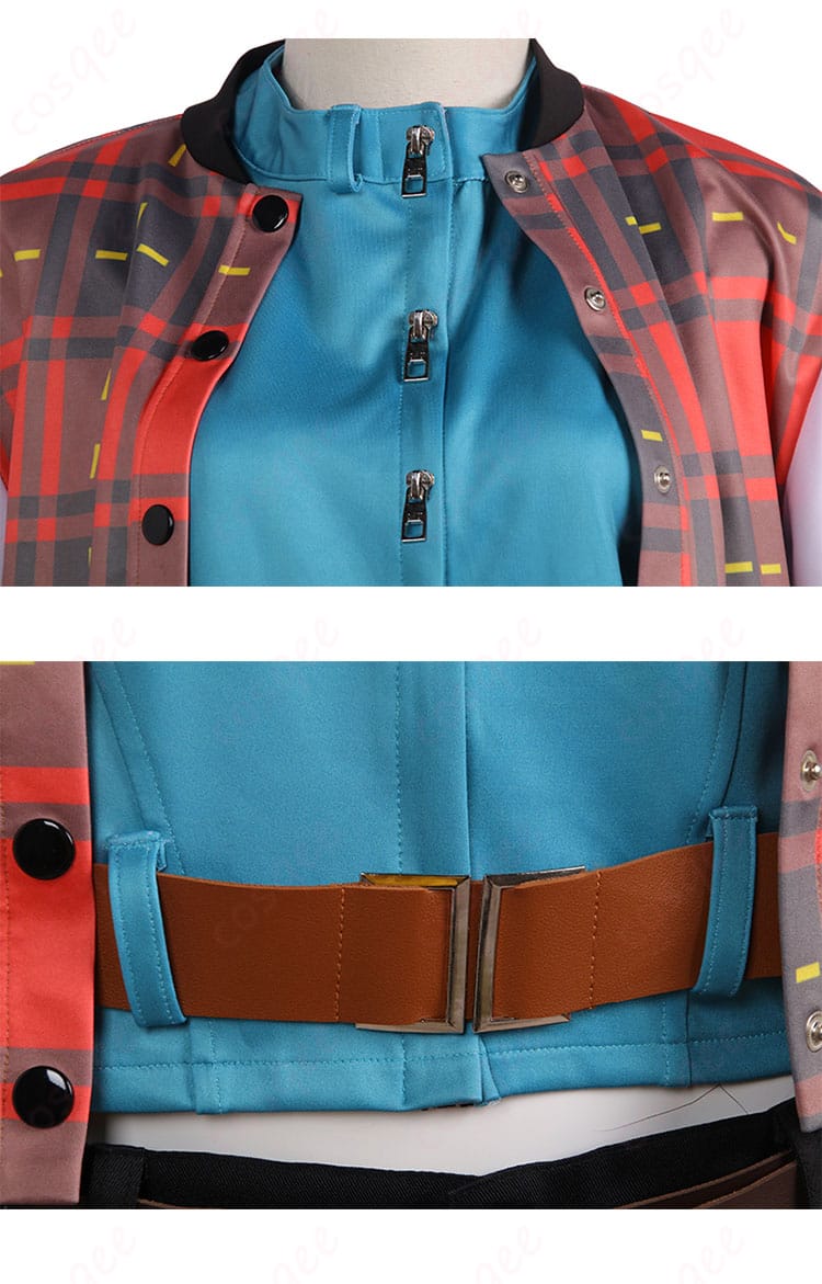 服装の領口と腰周りの装飾ディテール - アクセル=ロウのコスプレ衣装、精密なディテール