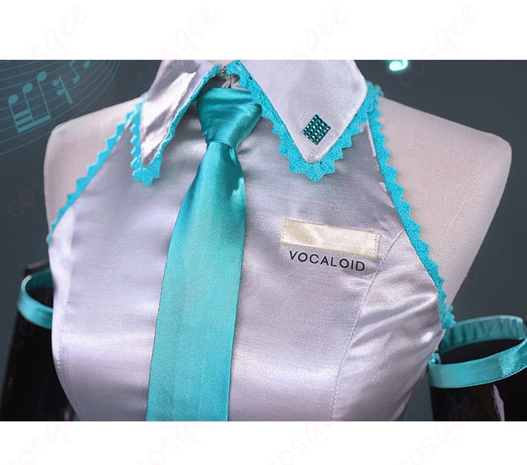 服のネクタイと襟の装飾詳細 | 初音ミク コスプレ衣装 ネクタイと襟の細部