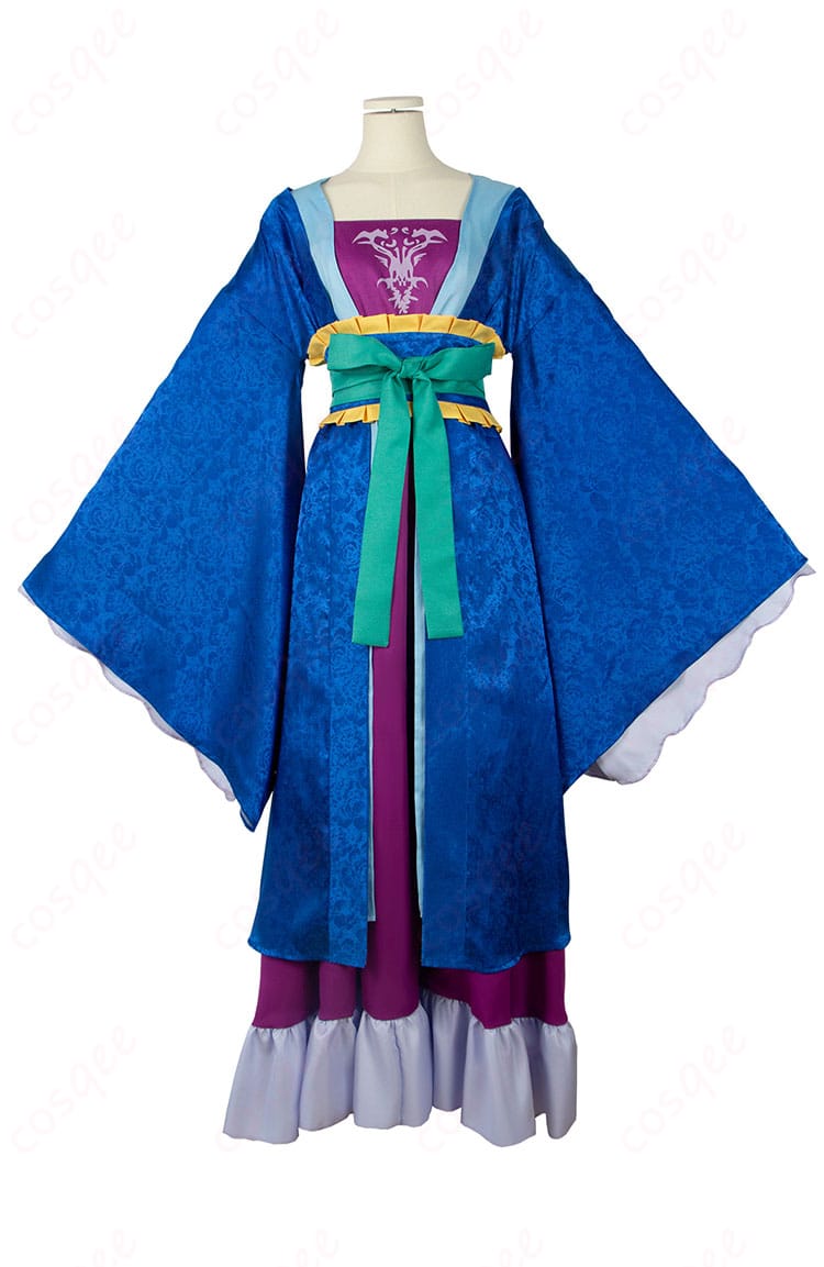 服装の装飾細部。コルセットベルトや上着の細かい刺繍デザインが強調されている画像。細部まで再現されたデザイン。