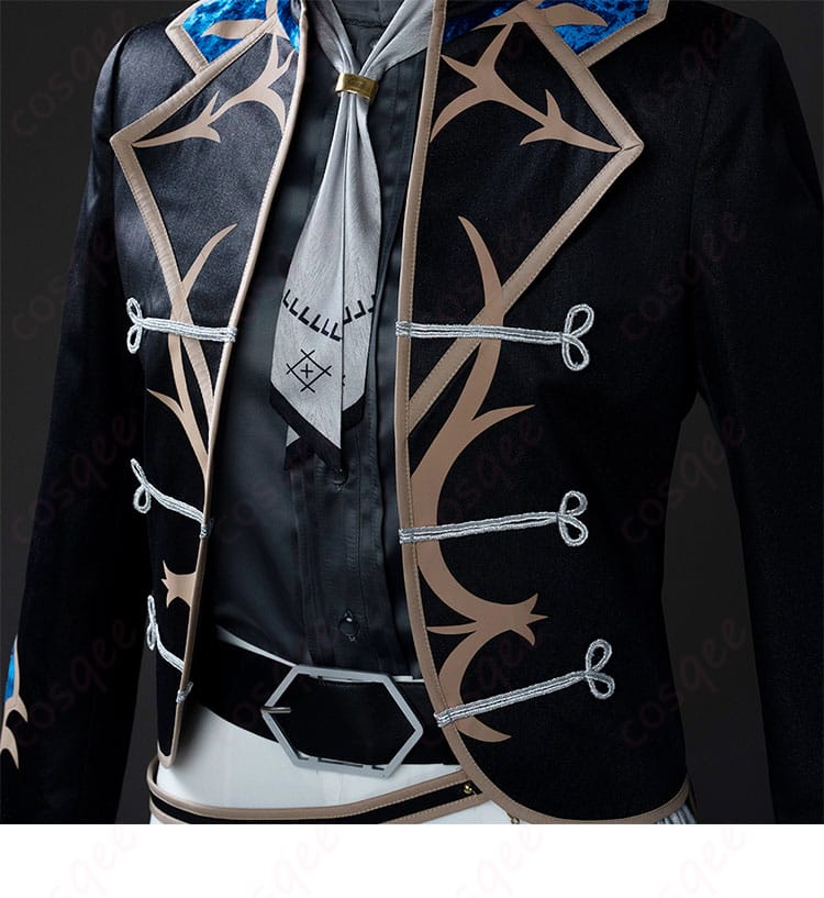 服装領巾装飾の詳細 - 衣装の領巾部分の装飾。個別に強調されたデザインが特徴です。