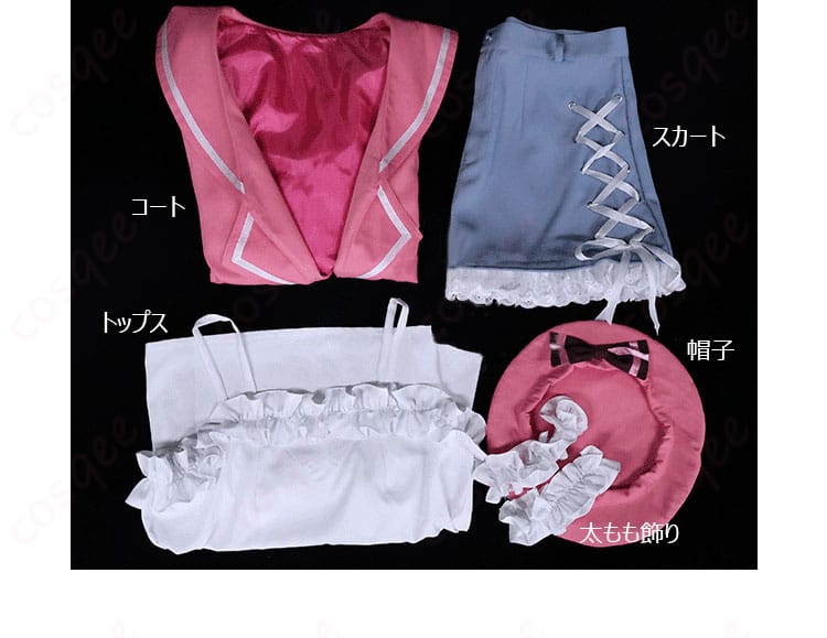 セット内容を示す画像 『ブルーアーカイブ』浅黄ムツキ コスプレ衣装、セット内容の全アイテムを確認できます