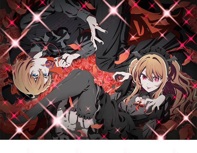 役柄アクアのコスプレ衣装、真っ黒な吸血鬼スタイル