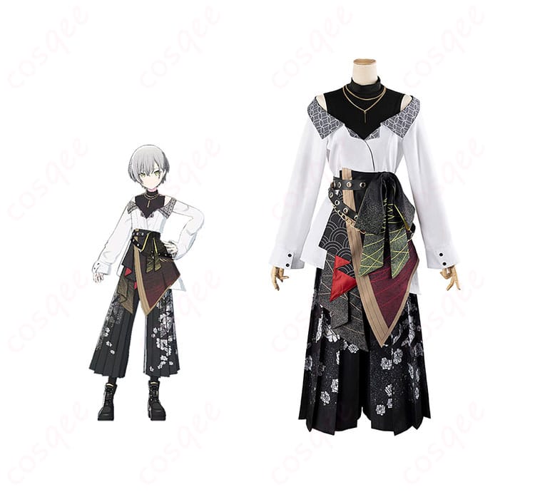 商品正面とキャラクター日野森志歩のコスプレ衣装の全体像 | コスプレ衣装