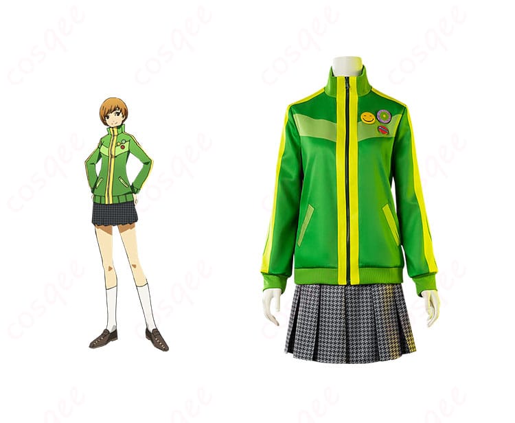 ペルソナ4 里中千枝 コスプレ衣装の正面とキャラクターの組み合わせ、夏服の詳細