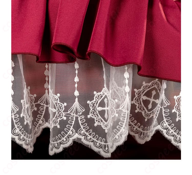 「ヴィクトリカ・ド・ブロワ コスプレ衣装 スカート下裾装飾細部。豪華な下裾のディテール」