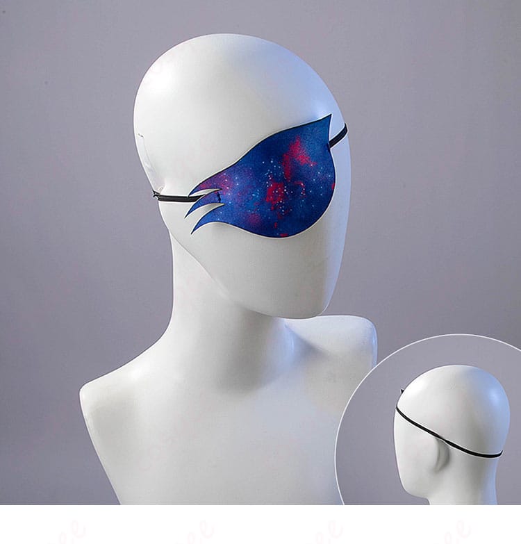 眼罩装饰细节图。眼帯のデザイン、キャラクターの特徴的なアクセサリーを表現。