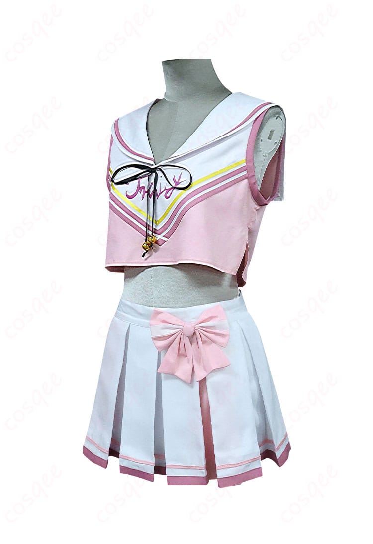 ブルーアーカイブ 下江コハル チアリーダー コスプレ衣装 側面ビュー 形状の詳細