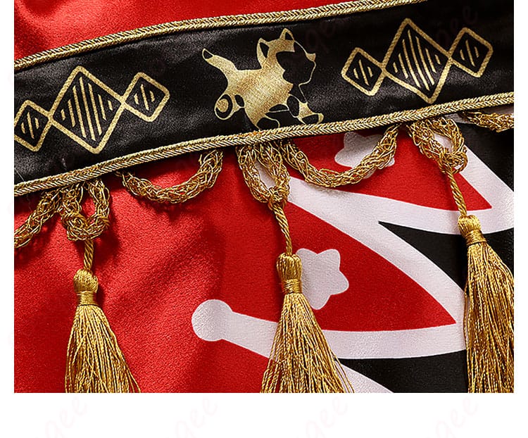 エース・トラッポラ コスプレ衣装の流苏装飾のディテール。プレイフル・ドレスの魅力を引き立てるアイテム。