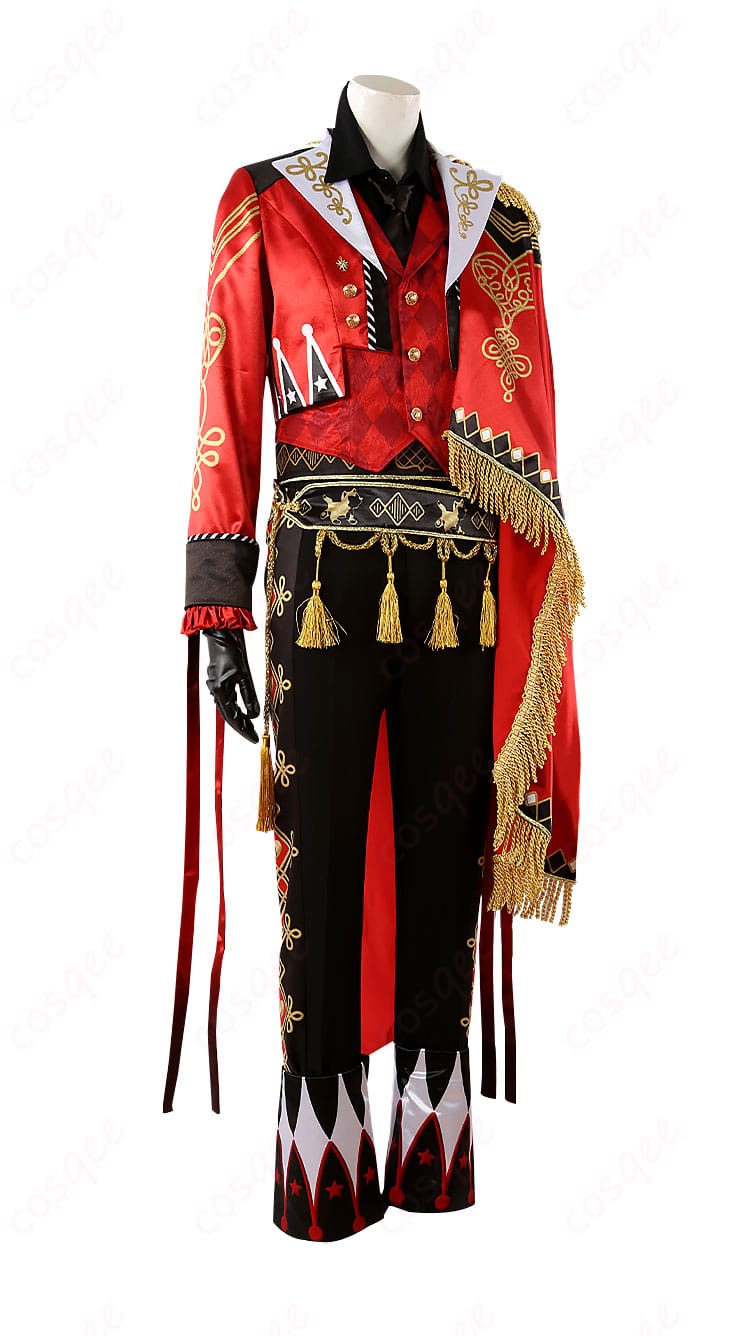 エース・トラッポラ コスプレ衣装(ツイステ)右側面の詳細。コスチュームの完璧なシルエットとディテール。