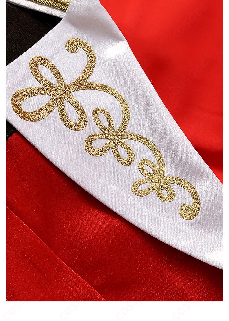 エース・トラッポラ コスプレ衣装の衣領部分の装飾ディテール。キャラクターの特徴を見事に再現。