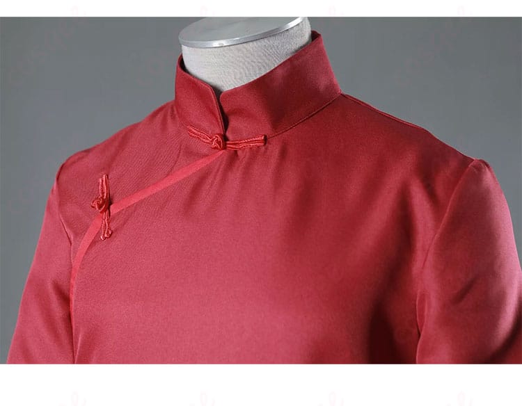 NARUTO -ナルト- 我愛羅 コスプレ衣装 襟元ディテール - 高品質な刺繍と装飾が施された襟部分。