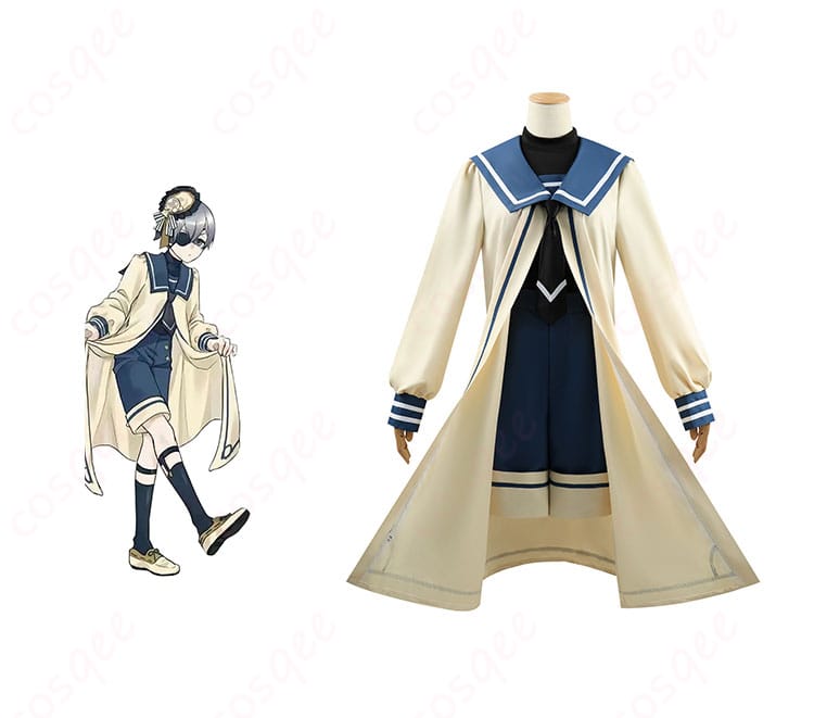 商品正面とシエル・ファントムハイヴのコスプレ衣装を組み合わせた画像【黒執事 コスプレ衣装】