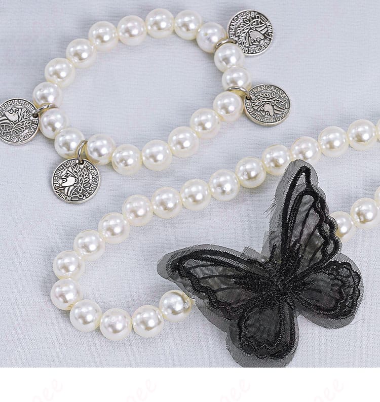 IdentityV 昆虫学者 メリー・プリニウス コスプレ衣装 珍珠のネックレス装飾ディテール