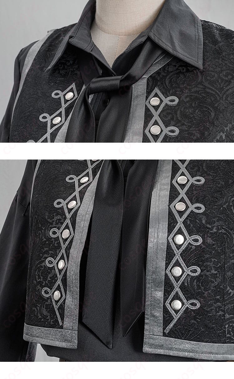 第五人格 マティアス・チェルニン コスプレ衣装のネクタイ装飾。キャラクターの雰囲気を忠実再現。