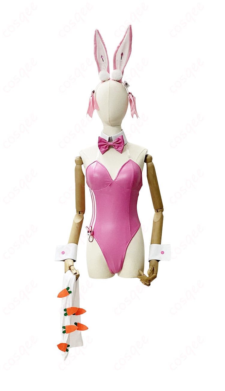 アリス ワンダーランドバニー コスプレ衣装 正面図、精細なディテール、オーダーメイド対応