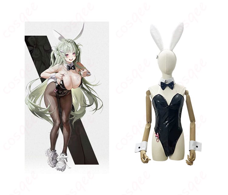 ソーダ トゥインクルバニー コスプレ衣装 正面とキャラクターの組み合わせ画像、NIKKEの世界観を忠実再現