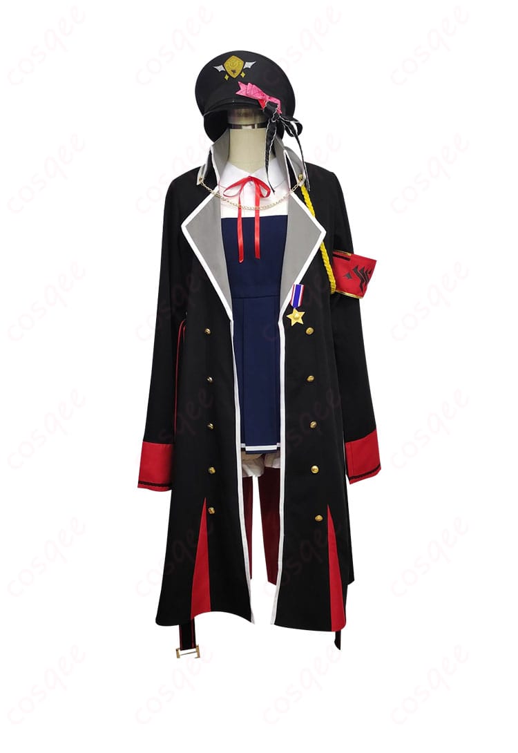 ブルーアーカイブ 丹花イブキ コスプレ衣装 正面から見たデザイン。詳細な刺繍やリボンの装飾が魅力的です。