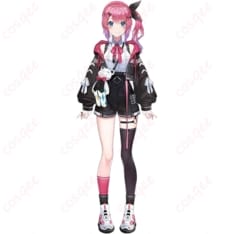 にじさんじ 倉持めるとの黒ピンクゆる甘パーカー衣装 くまポシェット付きで写真映え - 1枚目の画像（サムネイル）