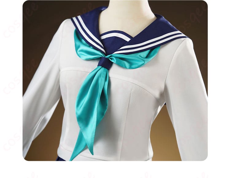 服のネクタイ装飾の細部。ファッション性の高いデザインで、コスプレにぴったり。