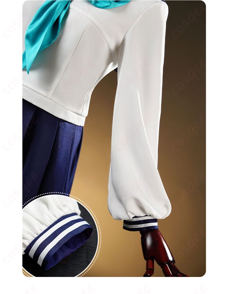 肩袖の装飾の詳細。精緻なデザインが衣装の魅力を引き立てます。