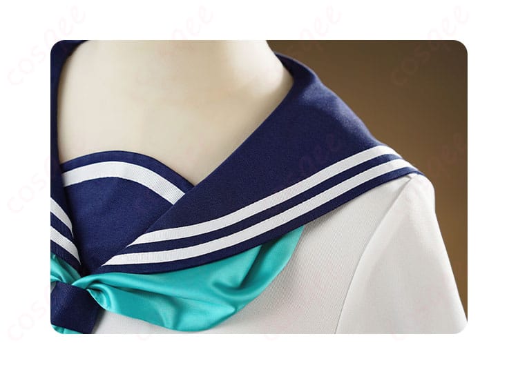 衣領の装飾の詳細。美しい刺繍が施され、キャラクターの個性を表現しています。