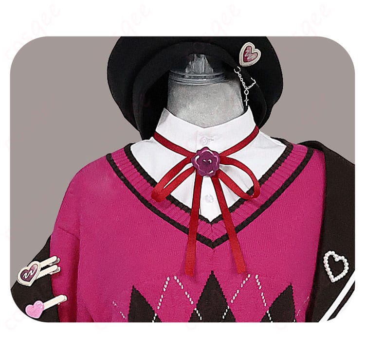 青柳冬弥 コスプレ衣装 服装の襟元の装飾詳細、細部までこだわったデザイン。