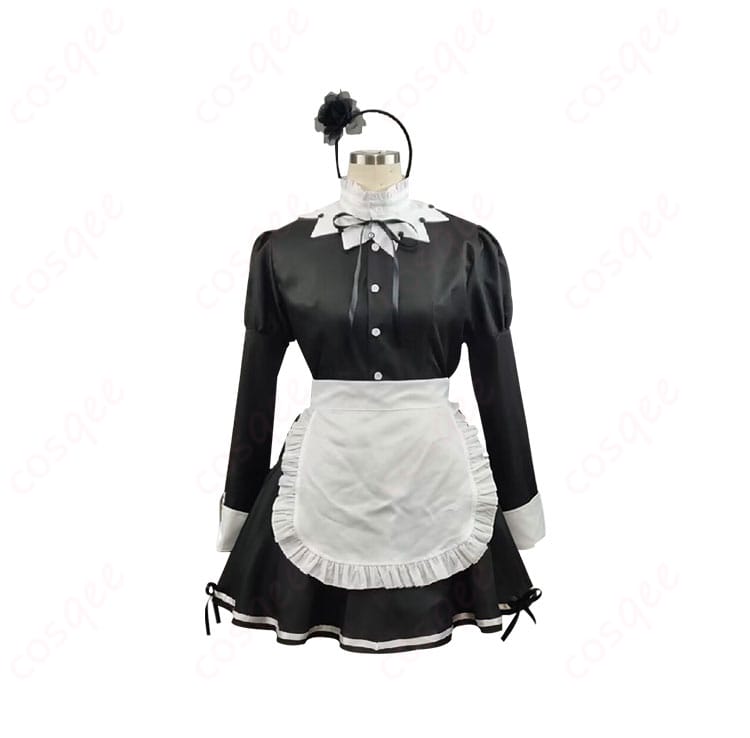 商品正面のコスプレ衣装、詳細なデザインと刺繍が特徴の美少女万華鏡ドロシーのメイド服。