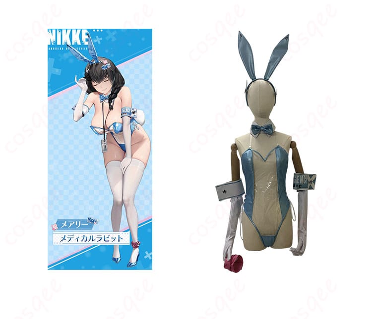 「勝利の女神:NIKKE」メアリーのコスプレ衣装「メディカルラビット」バニーガール衣装。キャラクターと衣装の組み合わせが美しく、NIKKEファン必見!