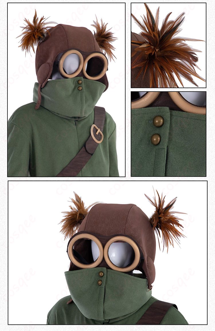 ALONEコスプレ衣装のヘルメットの装飾部分。細部にまでこだわったデザインが見て取れる。