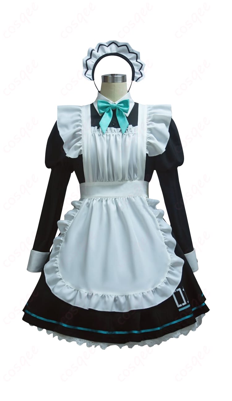 ブルーアーカイブ 砂狼シロコ メイド服 コスプレ衣装の正面画像。詳細なデザインと品質をご覧ください。