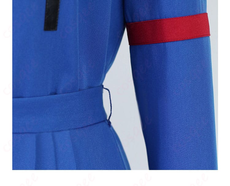 花嵐エリ コスプレ衣装 衣袖の赤いライン装飾ディテール|デジモン コスプレ衣装