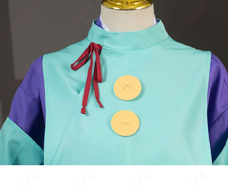 北条時行 コスプレ衣装 逃げ上手の若君 斜襟と赤いリボン装飾の詳細