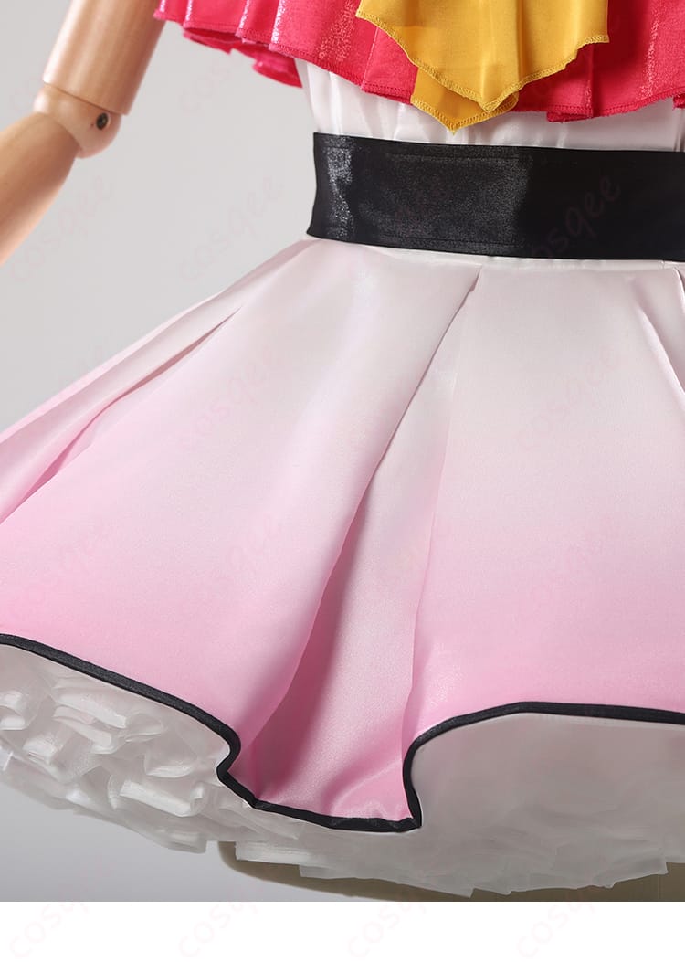 展示サイズと寸法対応データ図:星野アイ コスプレ衣装のサイズと寸法の対応表。サイズ選びに便利です