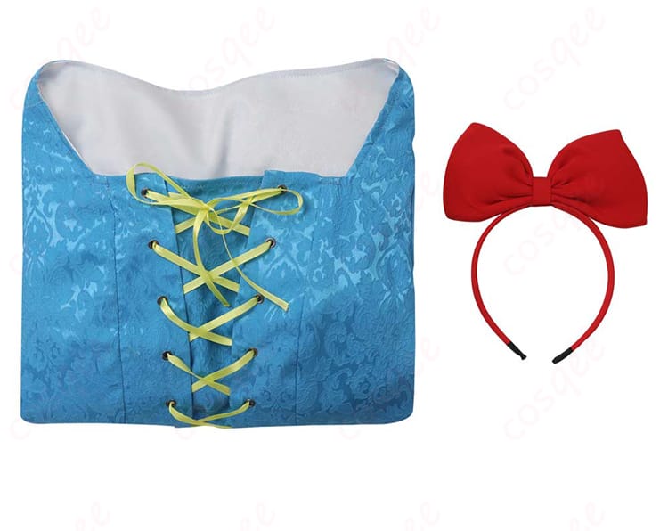 ディズニー 白雪姫 コスプレ衣装のセット内容画像。ワンピースとカチューシャがセットで含まれています。