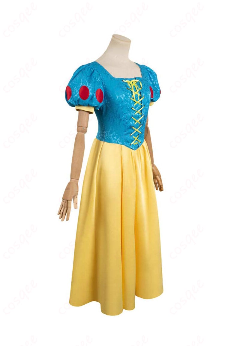 ディズニー 白雪姫 コスプレ衣装の右側画像。美しいデザインと細部の刺繍がしっかりと再現。