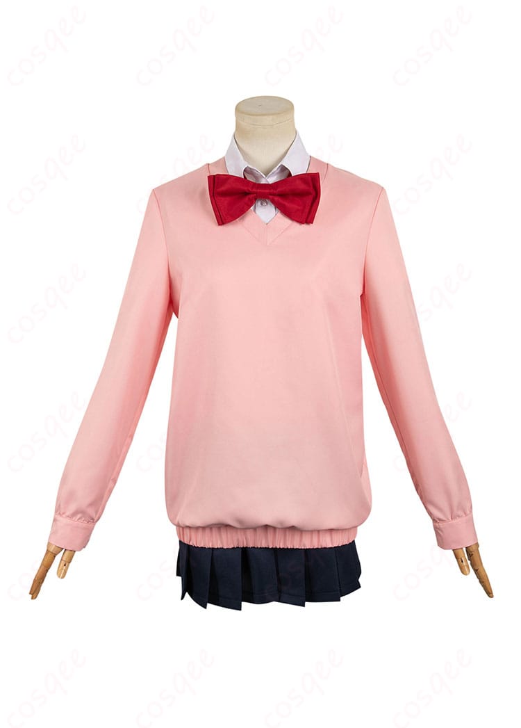 商品正面のコスプレ衣装、ダンダダンの綾瀬桃キャラクター衣装の詳細なデザイン。