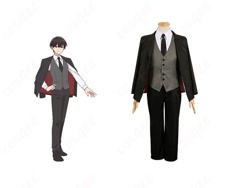 「女がいなかった話」蘇芳 コスプレ衣装 正面とキャラクターの合成写真。アニメキャラの忠実再現をお楽しみください。