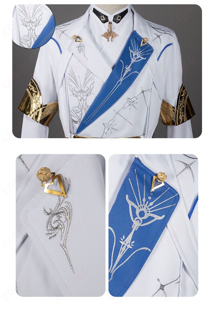 衣襟と衣領装飾の細部|月影ハンターコスプレ衣装の襟部分、精緻なデザインと刺繍