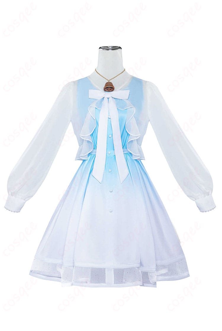 甘雨(カンウ)のコスプレ衣装正面画像。優雅で美しいデザインを際立たせたシルエットとディテールがしっかりと見える。