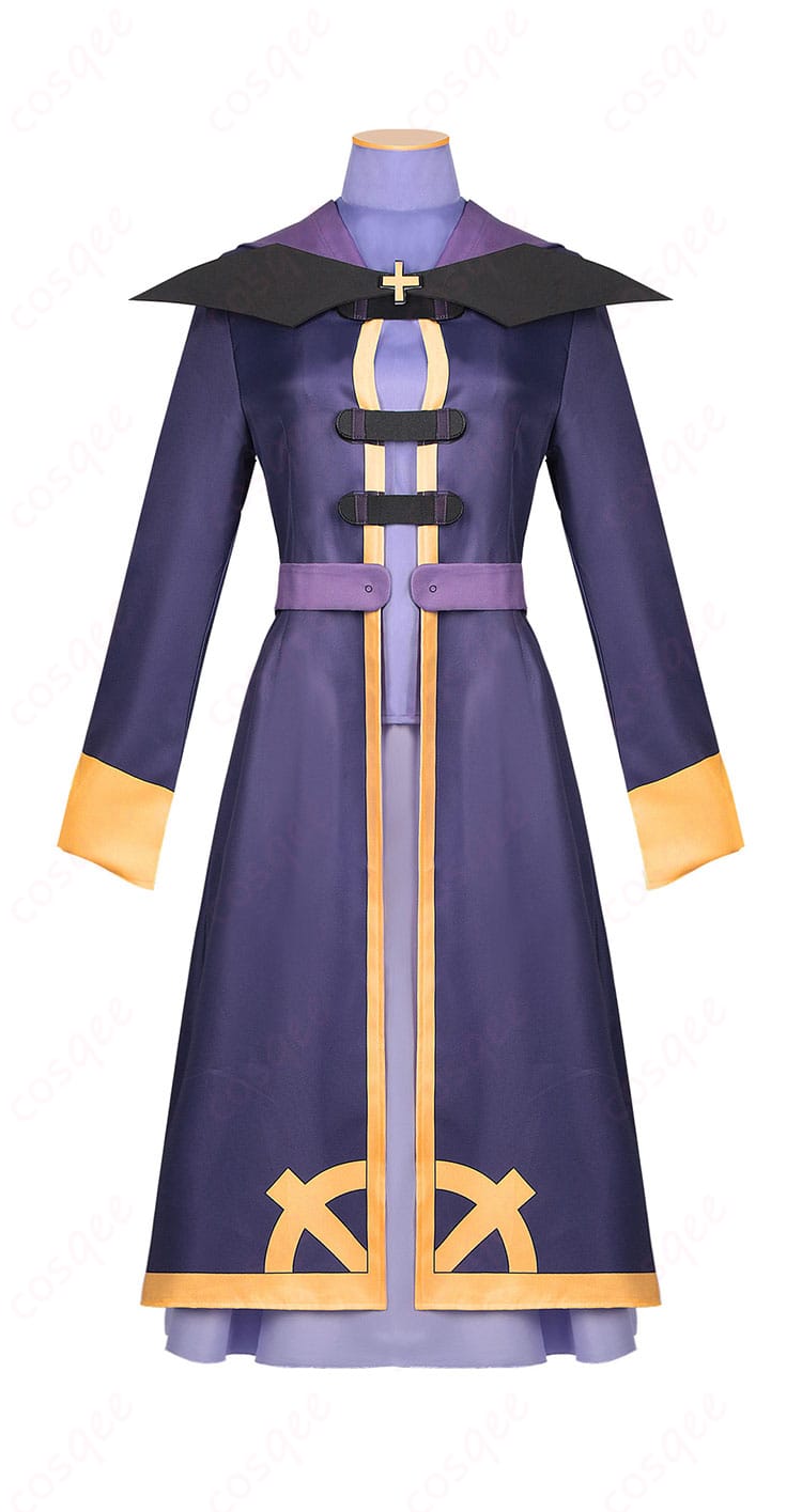 商品正面のウィズのコスプレ衣装の画像。高品質で詳細に作られたコスプレ衣装がわかりやすく見える。